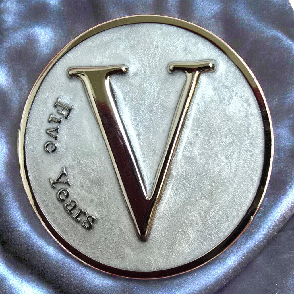 5 Year Sobriety Chip-  Founders Edition: Bill W and Dr Bob - Five Year AA Coin