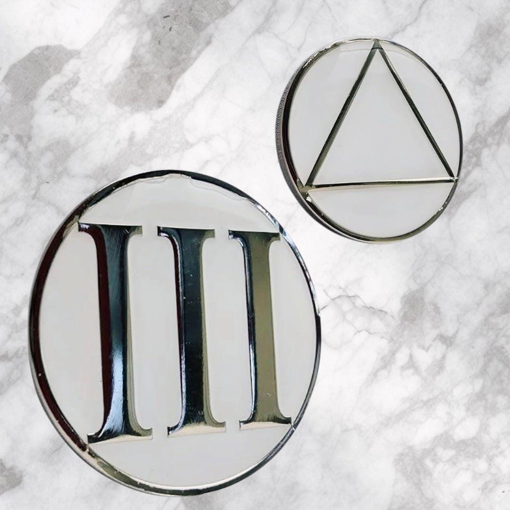 Minimalist 3 Year Sobriety Chip - 3 Year AA Coin